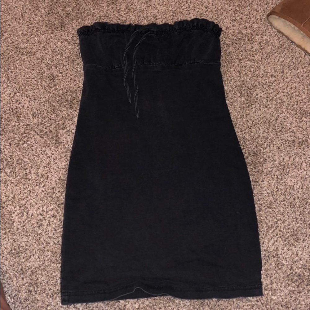 Urban Outfitters BDG black jean strapless dress